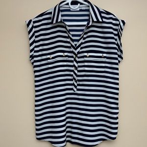 NY&CO navy striped blouse